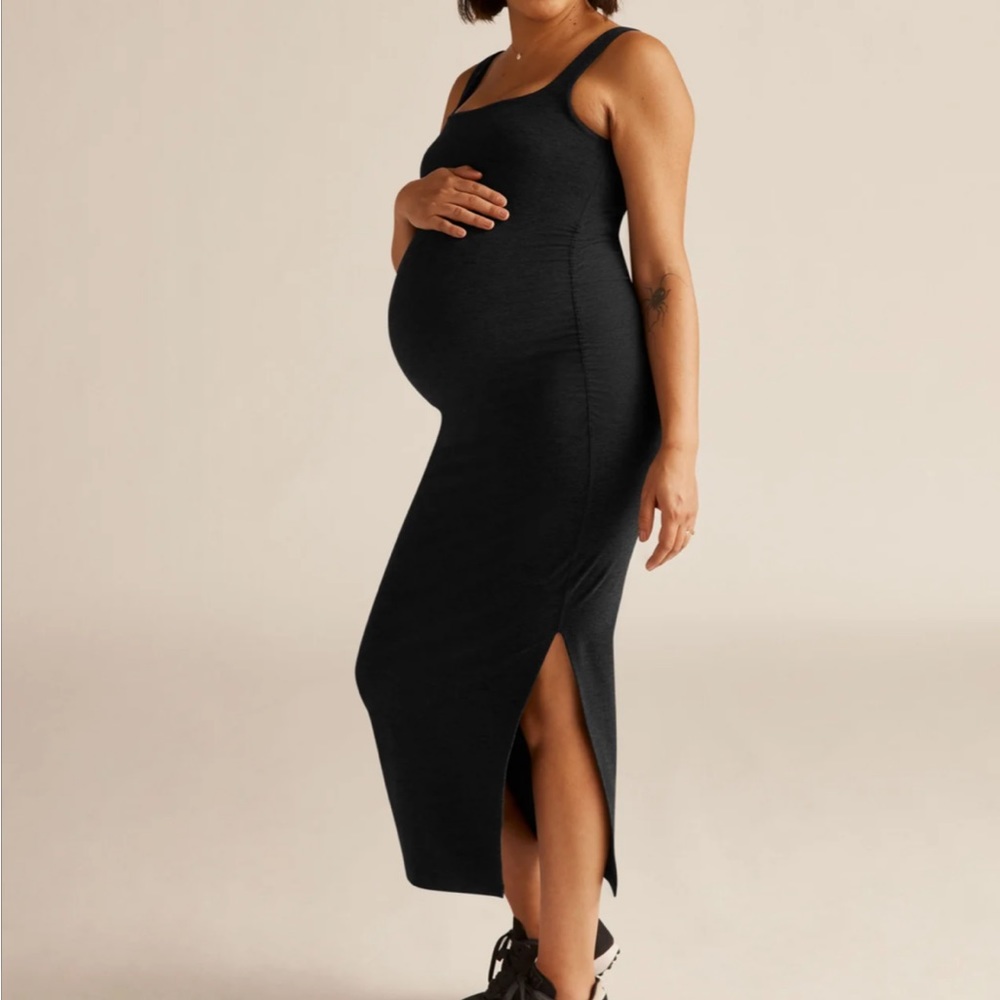 Beyond Yoga Spacedye Icon Maternity Dress in Darkest night